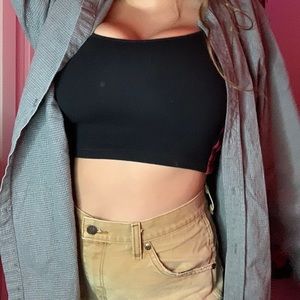 Gray and white plaid Eddie Bauer flannel